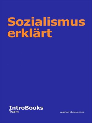 cover image of Sozialismus erklärt